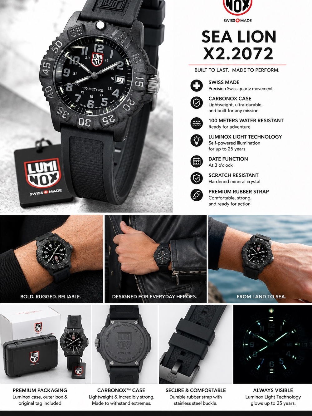 Luminox Sea Lion X2.2072 Black Tactical Smartwatch